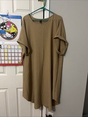 SHEIN Curve Ribbed Tan Knit Top
